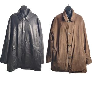 Weatherproof Men's Black Brown Reversible Leather Jacket Size XXL